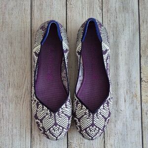 Rothy's Purple Flats with Classic Silhouette Rare Pattern Size 10.5
